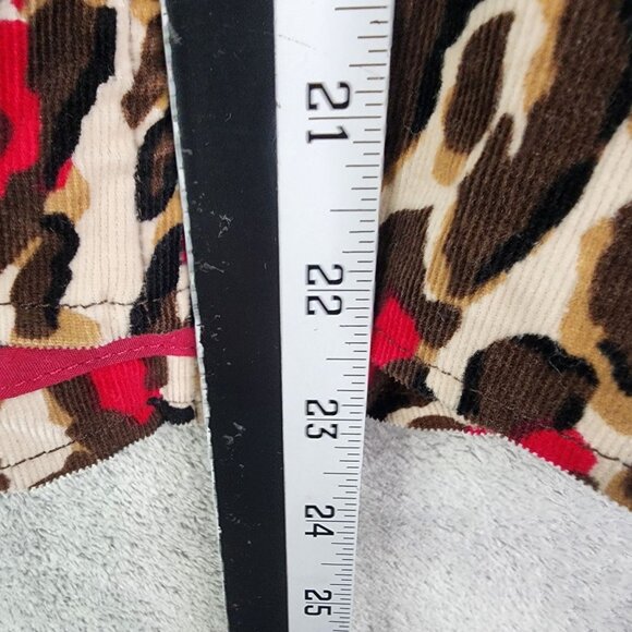 Womens Charter Club Leopard Print Corduroy Jacket Button Front Long Sleeves L - Picture 9 of 10